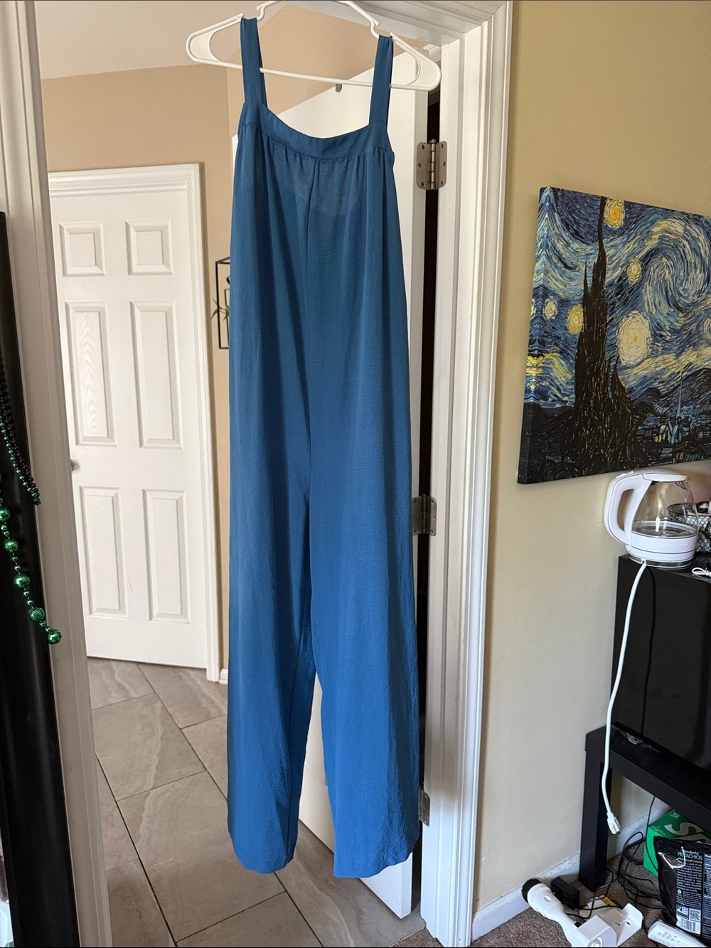 SHEIN Teal-Blue Wide Leg Sleeveless Jumpsuit